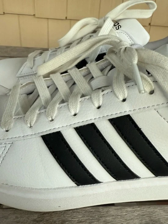 Adidas Grand Court 2.0 White Black Stripe Sneakers Women’s 7 - Picture 3 of 14